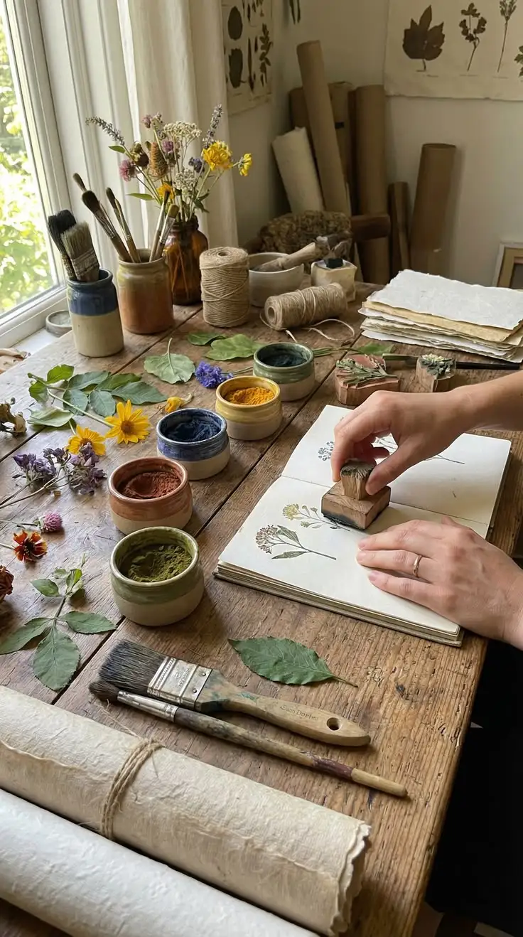 Artisane dans son atelier botanique, créatrice indépendante